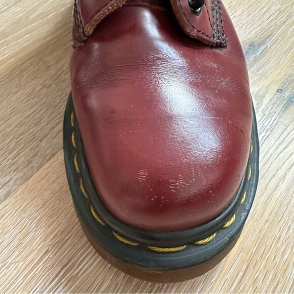 Vintage 1460 Dr. Martens Original Boot Made in England 8 Eye Cherry Red UK 4.5 - Picture 10 of 16